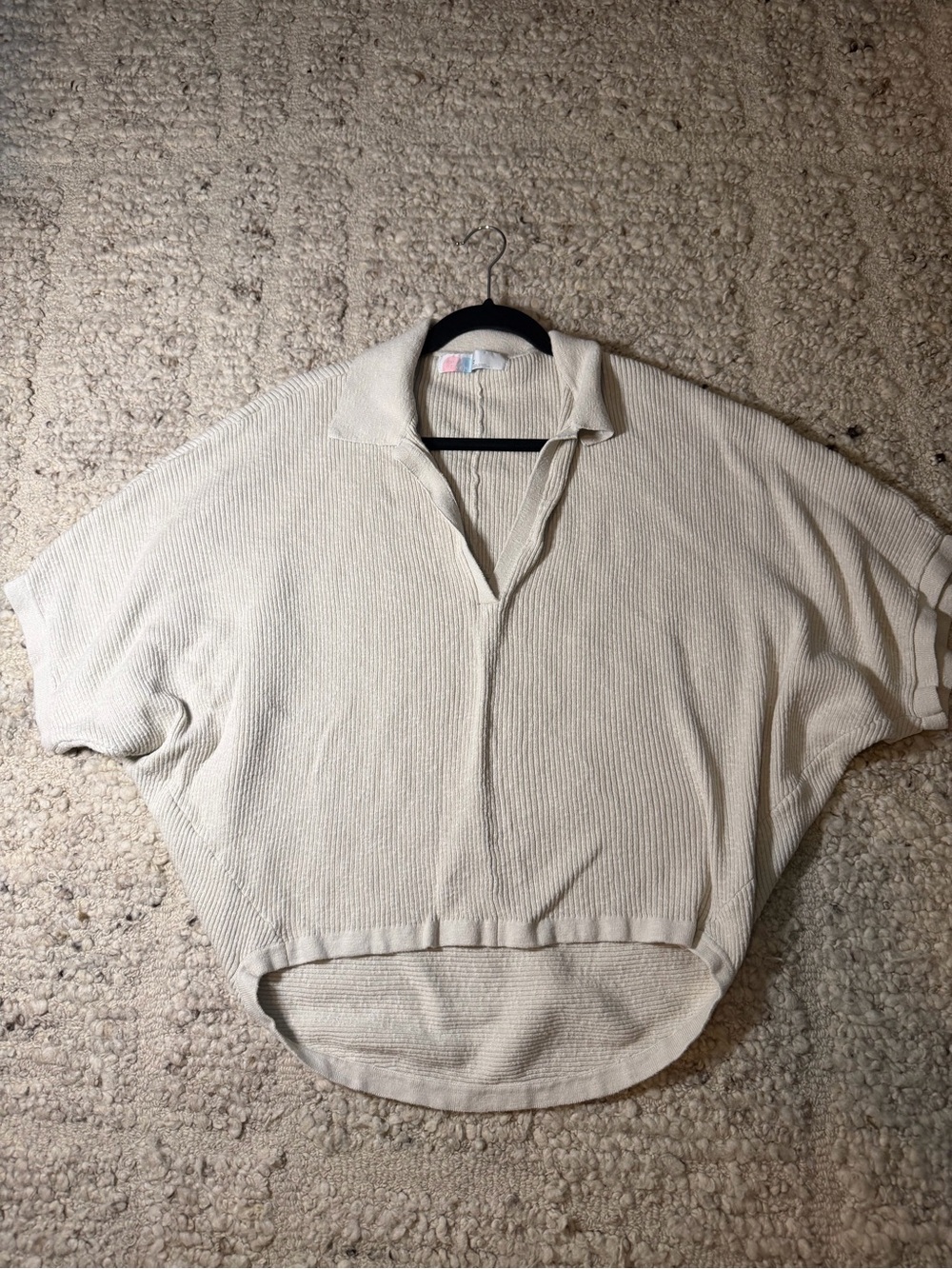 FP Beach by Free People Relaxed Cream Knit Women's Top